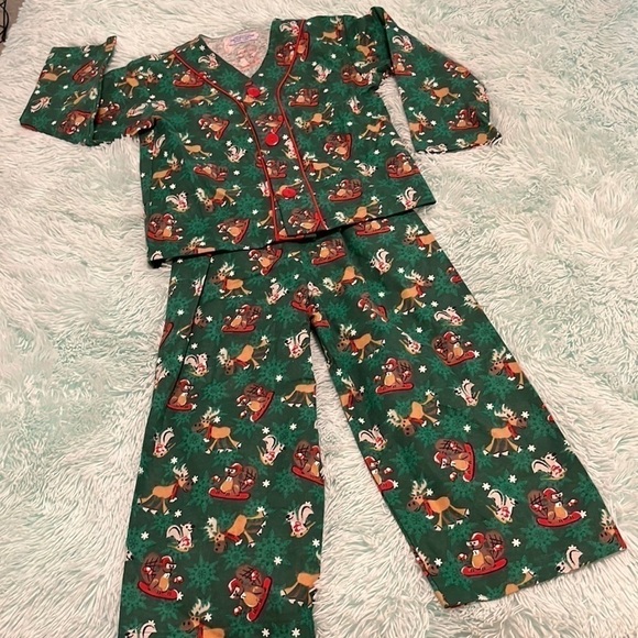Nwot Kids 100% Cotton Flannel Two Piece Pyjama Set Size 4 - Picture 1 of 6
